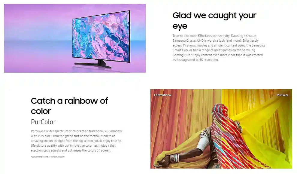 Samsung 55″ 55CU7000 Crystal UHD 4K Smart TV