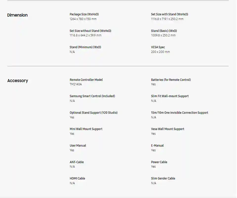 Samsung 50 inch 50AU7000 4K Crystal UHD Smart TV 