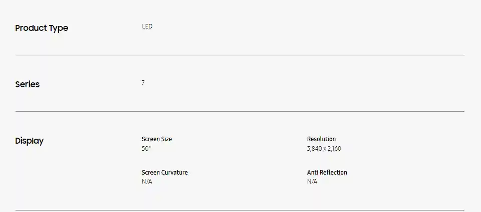 Samsung 50 inch 50AU7000 4K Crystal UHD Smart TV 