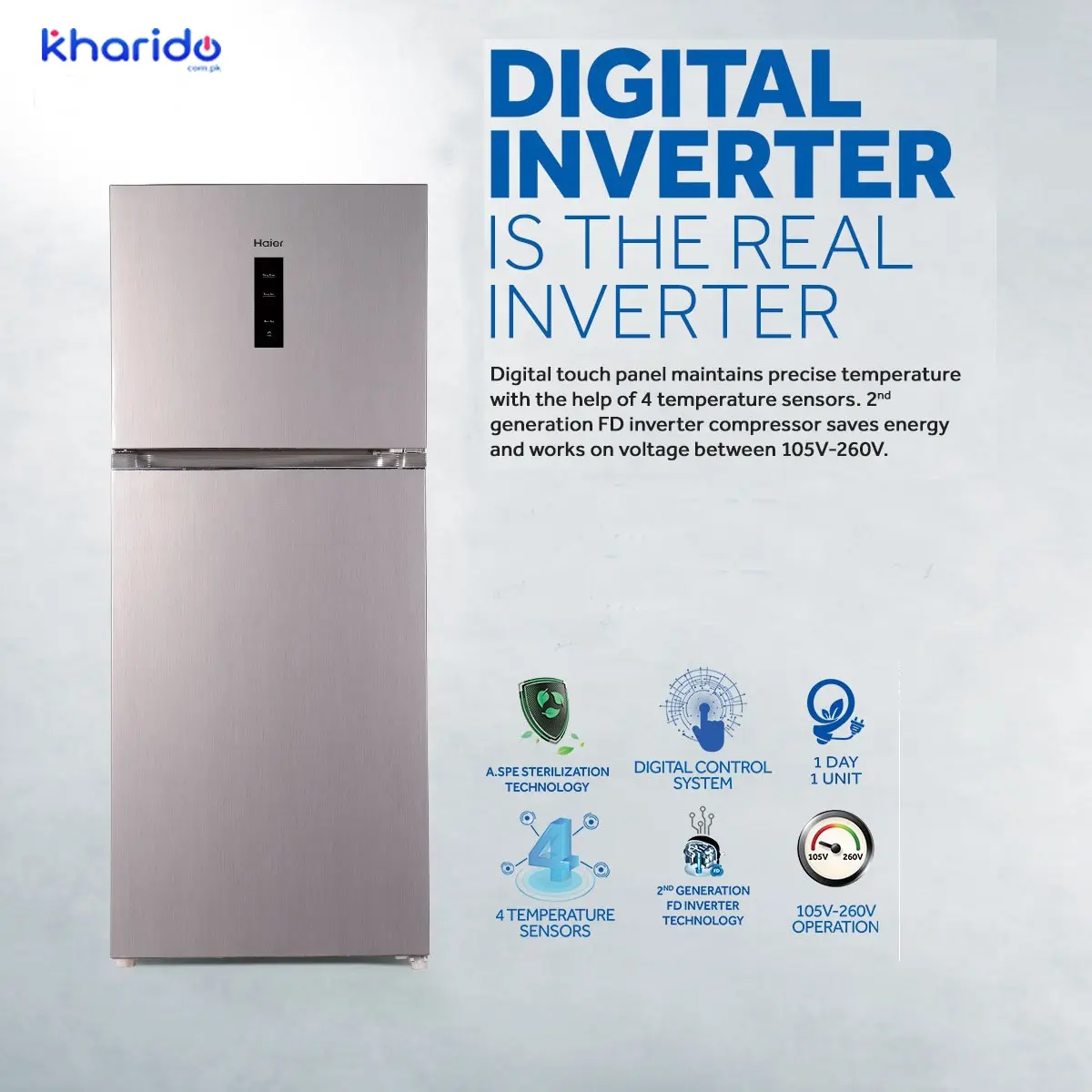 Haier HRF-336 IBSA 12 CFT Digital Inverter Refrigerator