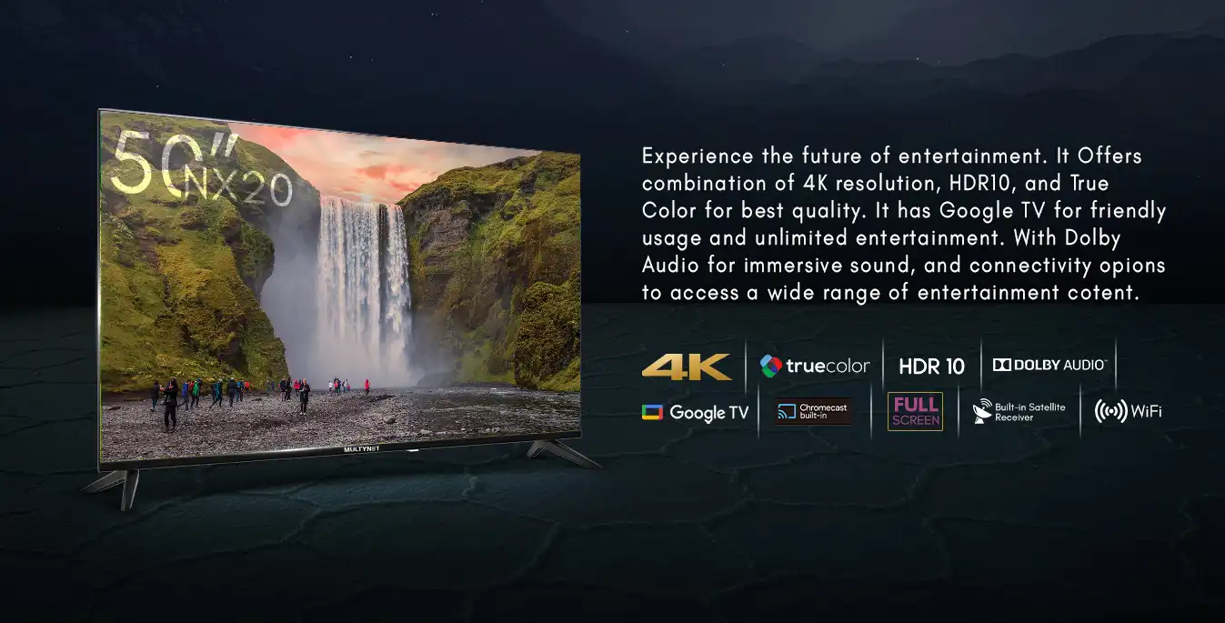 Multynet 50 inch 50NX20 Frameless 4K Google TV
